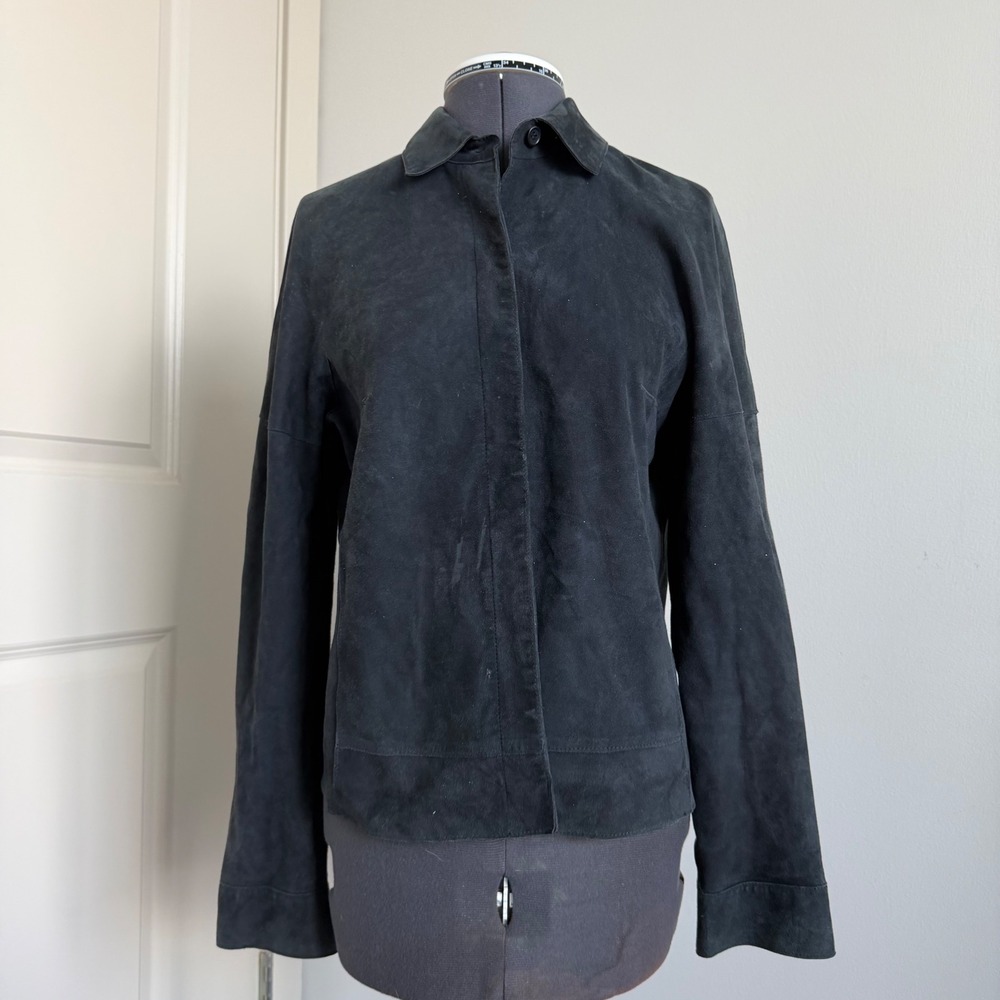 Vintage‎ Y2K Lightweight Suede Genuine Leather Anne Klein Button Down Shirt